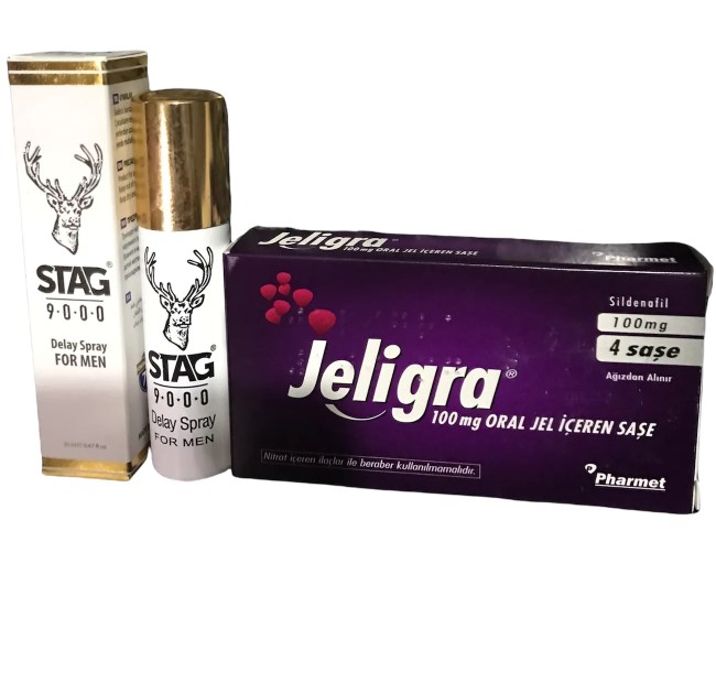 Jeligra 100 Mg Oral Jel + Stag 9000 Geciktirici Sprey